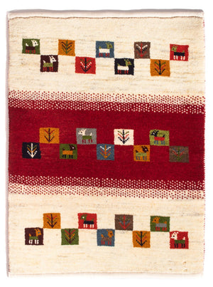 Gabbeh-tæppe - Persisk - 90 x 66 cm - flerfarvet