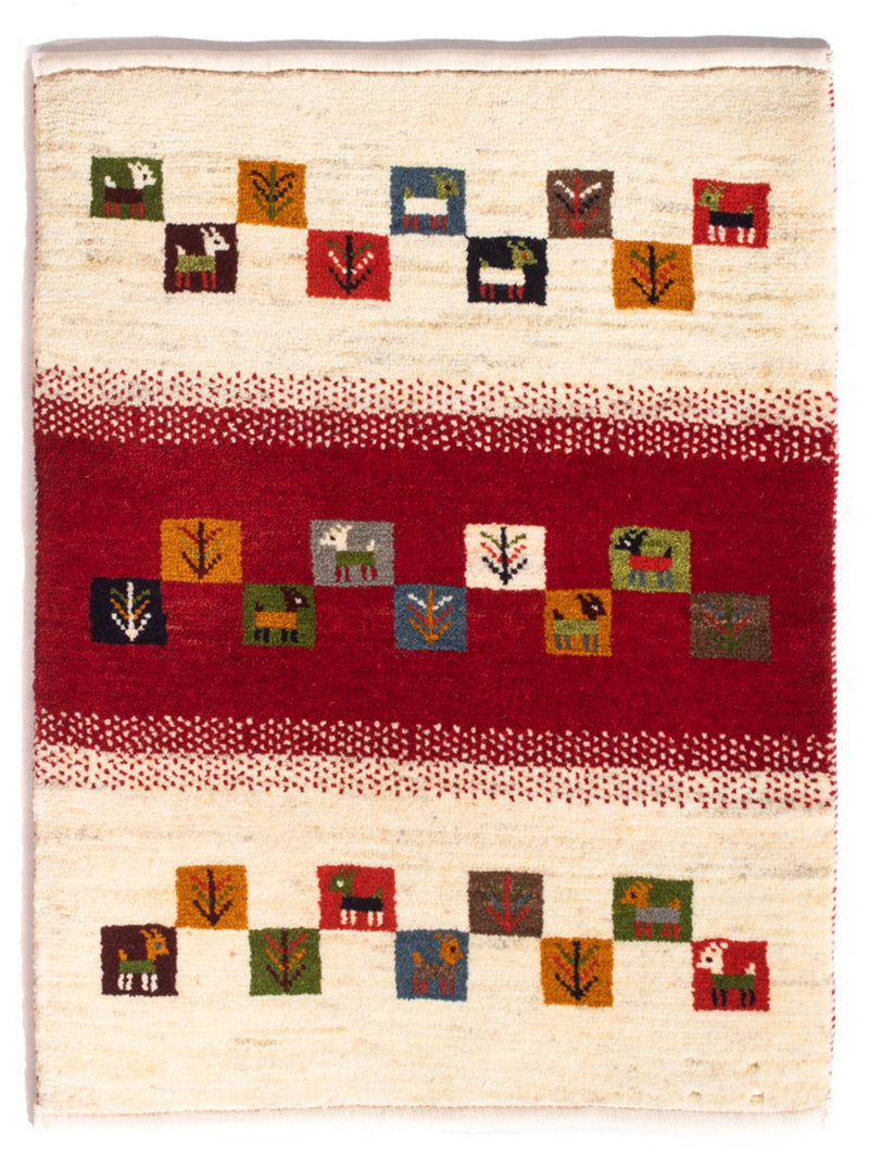 Gabbeh-tæppe - Persisk - 90 x 66 cm - flerfarvet