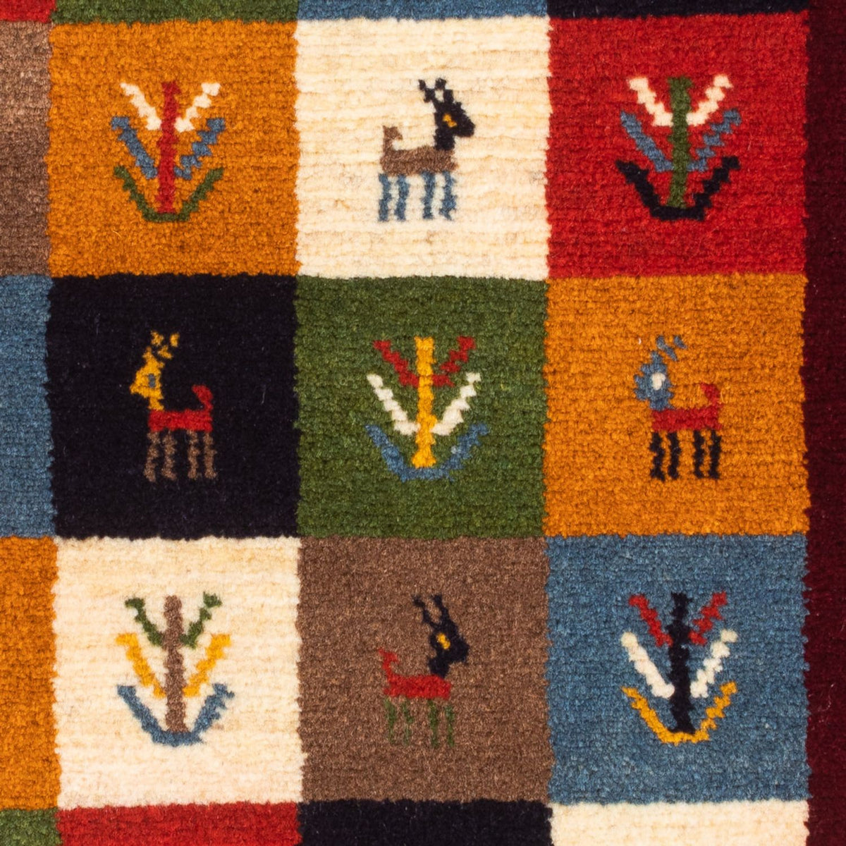 Gabbeh-tæppe - Persisk - 88 x 61 cm - flerfarvet