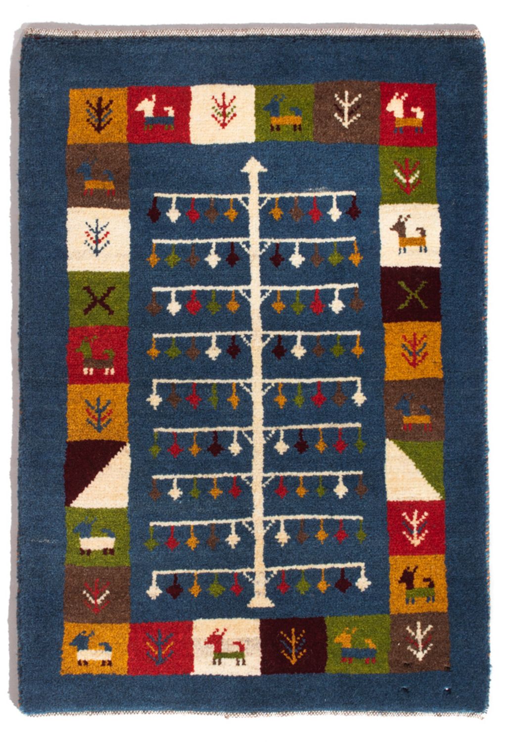 Gabbeh-tæppe - Persisk - 90 x 62 cm - flerfarvet