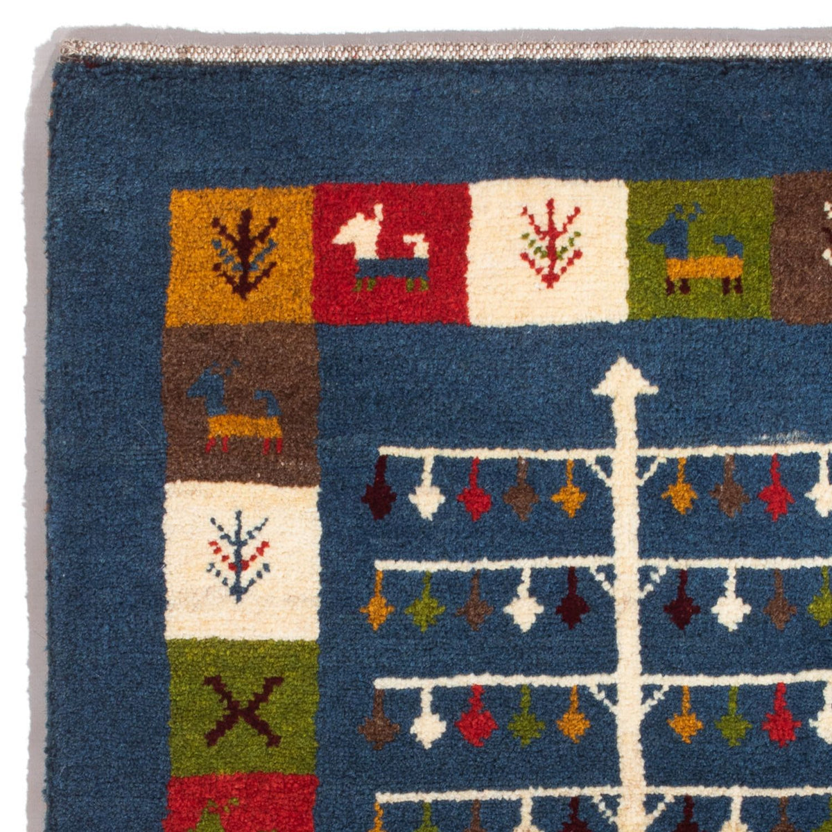 Gabbeh-tæppe - Persisk - 90 x 62 cm - flerfarvet