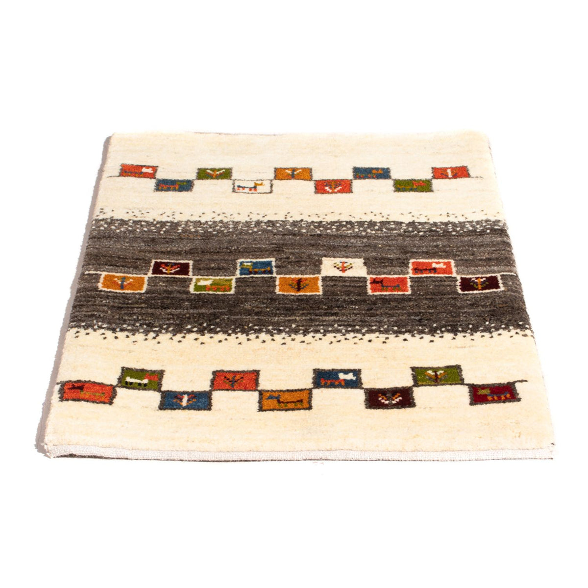 Gabbeh-tæppe - Persisk - 92 x 63 cm - flerfarvet