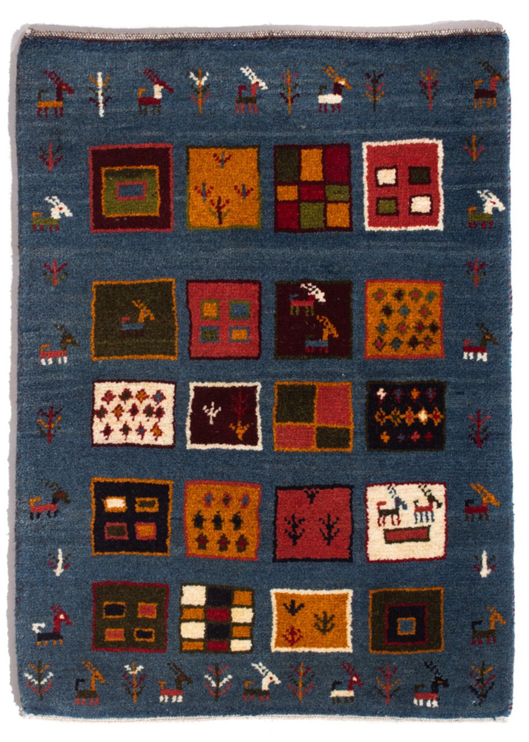 Gabbeh-tæppe - Persisk - 90 x 65 cm - flerfarvet