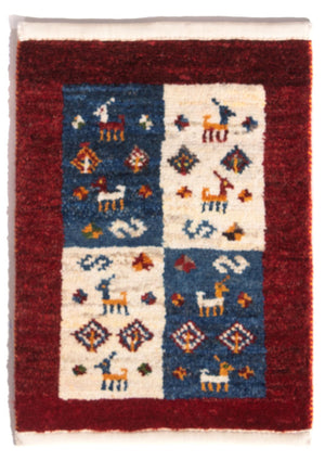 Gabbeh-tæppe - Persisk - 60 x 40 cm - flerfarvet
