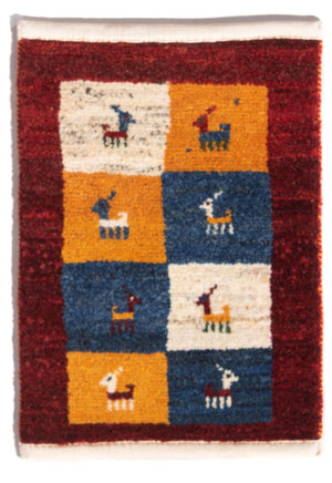Gabbeh-tæppe - Persisk - 60 x 40 cm - flerfarvet