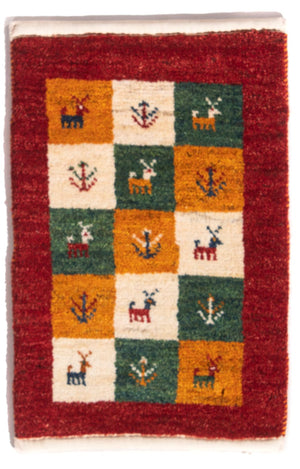 Gabbeh-tæppe - Persisk - 60 x 40 cm - flerfarvet