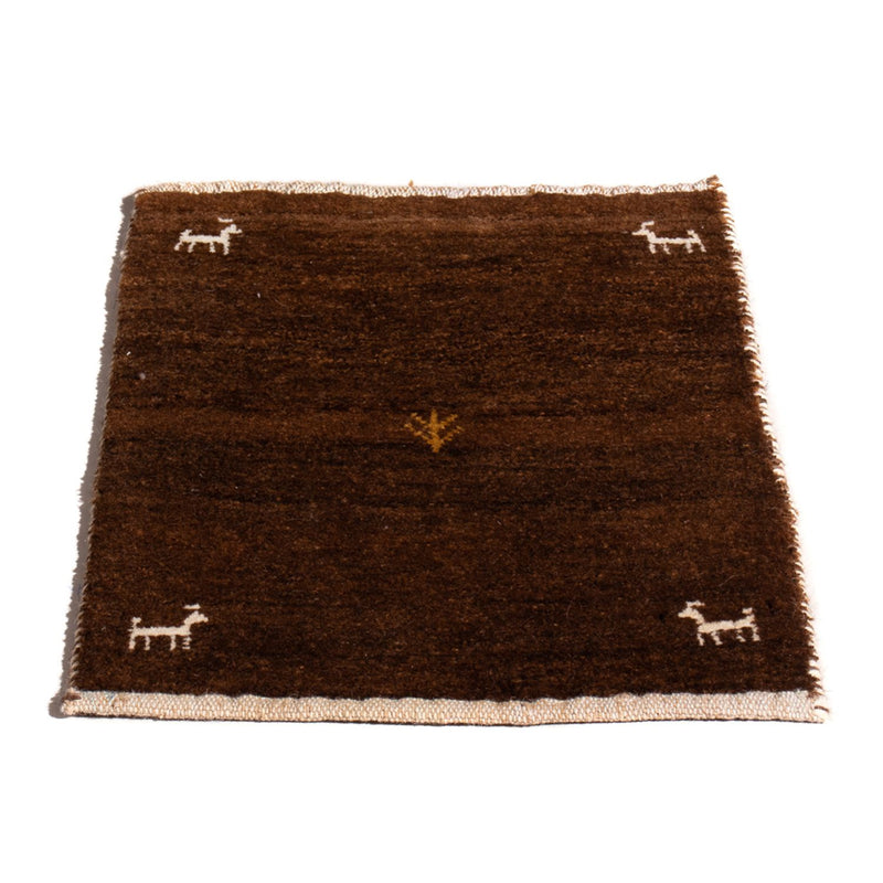 Gabbeh-tæppe - Persisk - 60 x 40 cm - mørk kamel