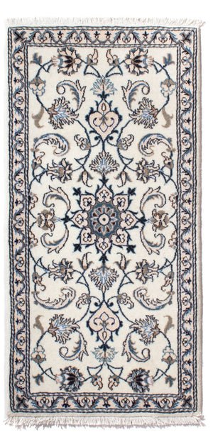Persisk tæppe - Nain - 140 x 70 cm - creme