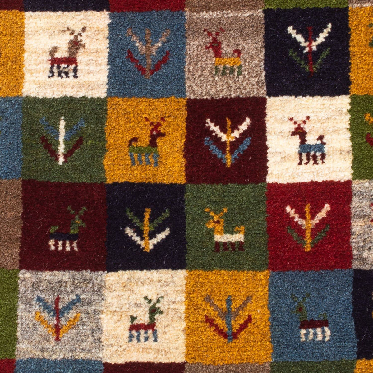 Gabbeh-tæppe - Persisk - 90 x 62 cm - flerfarvet