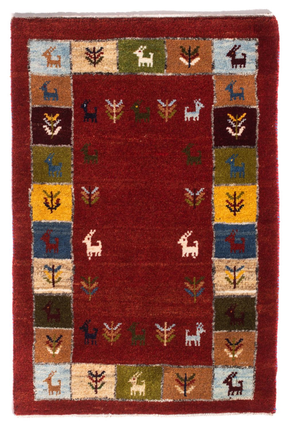 Gabbeh-tæppe - Persisk - 88 x 61 cm - flerfarvet
