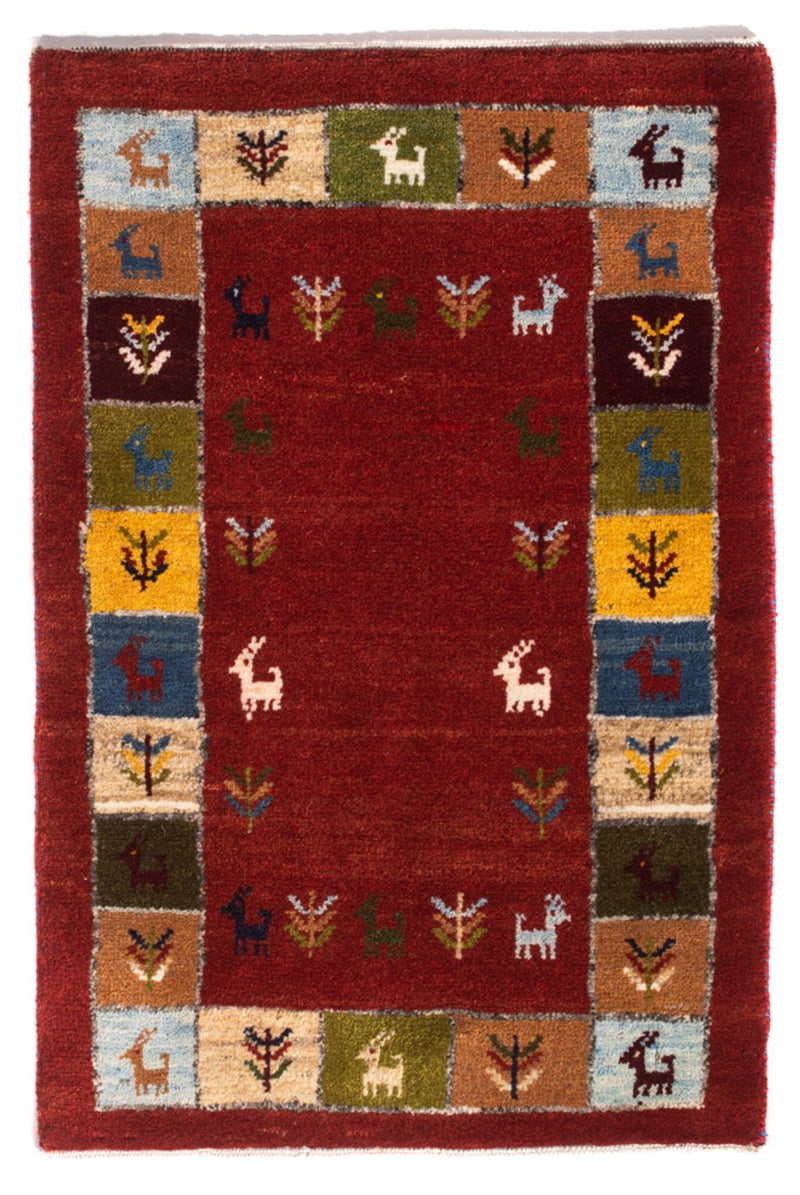 Gabbeh-tæppe - Persisk - 88 x 61 cm - flerfarvet