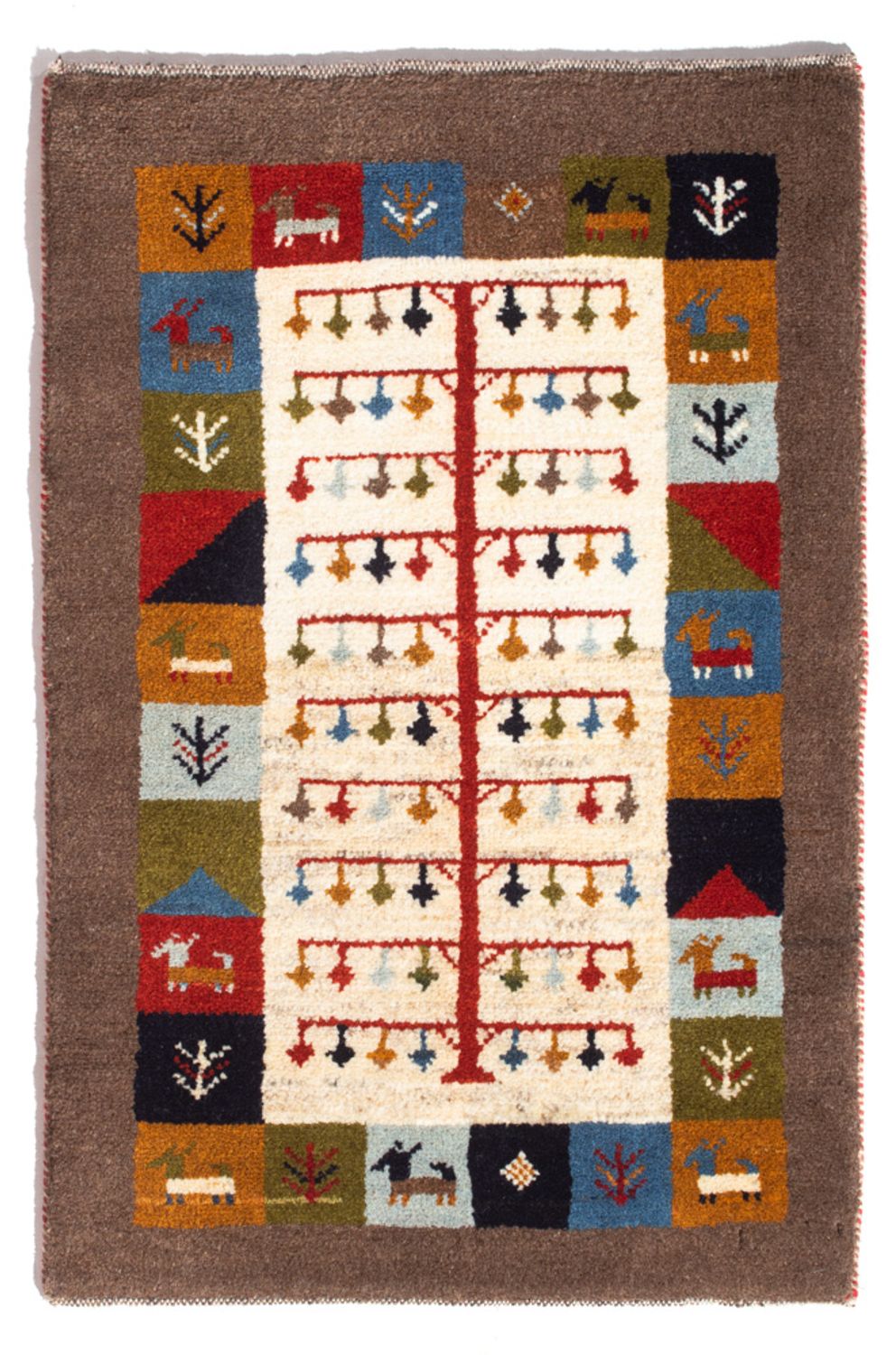 Gabbeh-tæppe - Persisk - 88 x 61 cm - flerfarvet