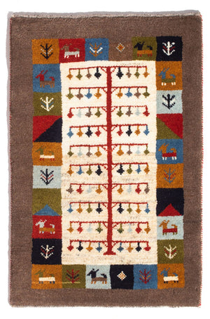 Gabbeh-tæppe - Persisk - 88 x 61 cm - flerfarvet