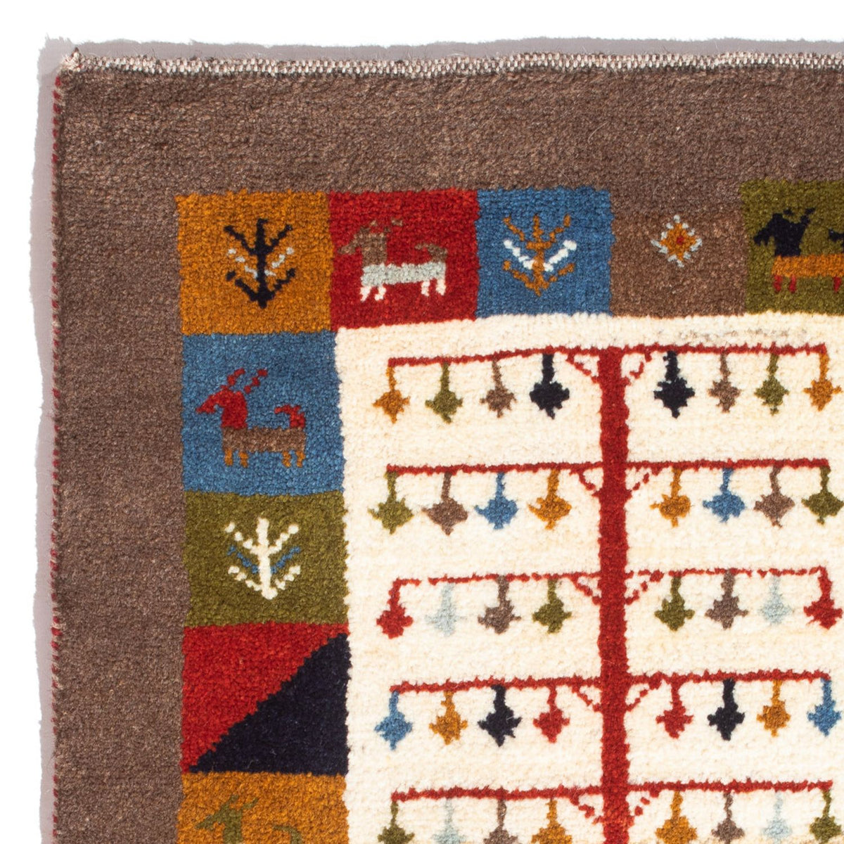 Gabbeh-tæppe - Persisk - 88 x 61 cm - flerfarvet