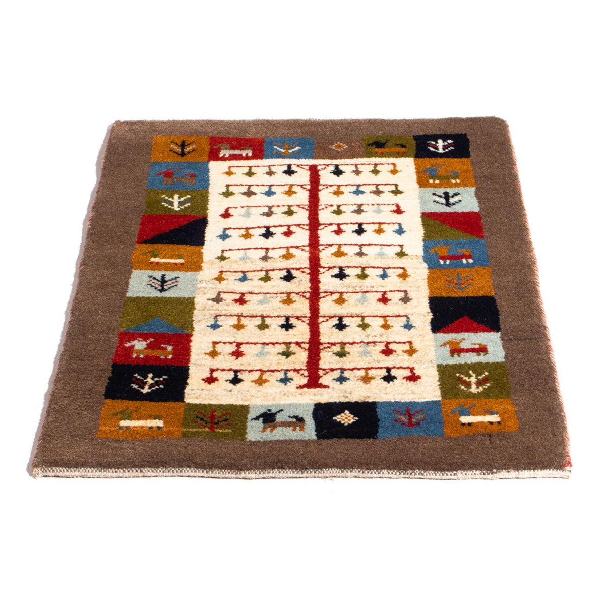 Gabbeh-tæppe - Persisk - 88 x 61 cm - flerfarvet