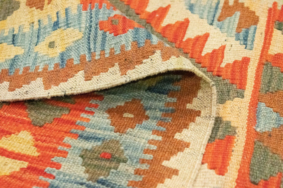 Løber Kelim-tæppe - orientalsk - 395 x 84 cm - brun