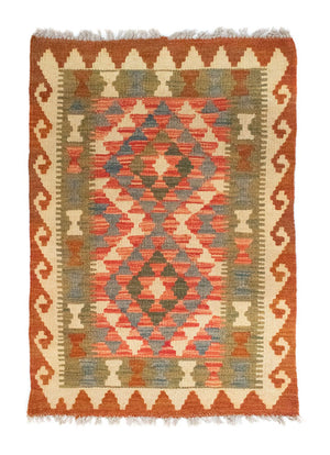 Kelim-tæppe - orientalsk - 90 x 60 cm - orange