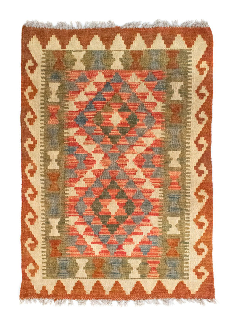 Kelim-tæppe - orientalsk - 90 x 60 cm - orange
