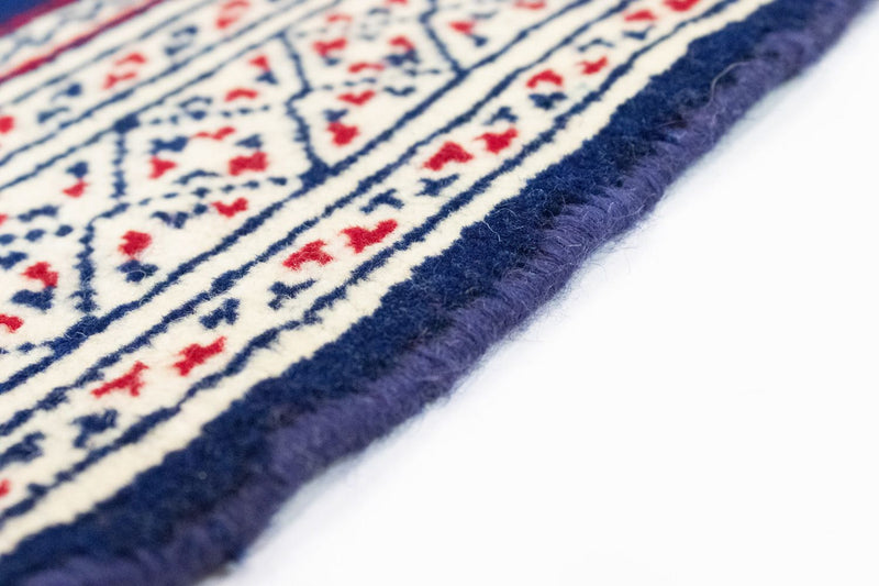 Turkaman-tæppe - 88 x 62 cm - blå