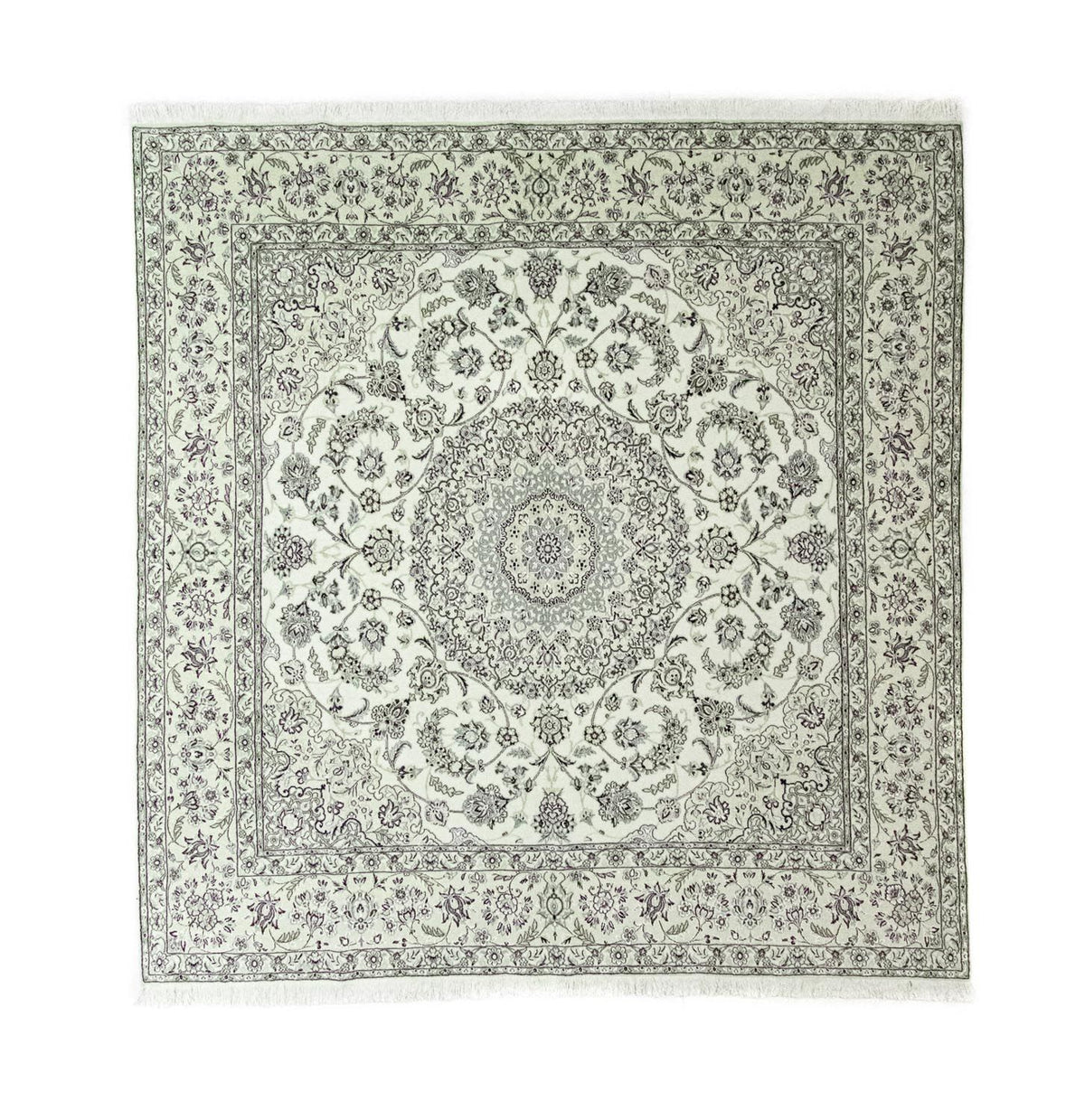 Persisk tæppe - Nain - Royal firkantet  - 255 x 242 cm - naturlig hvid