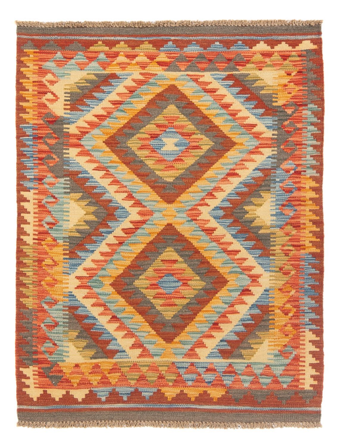 Kelim Carpet - Splash - 119 x 86 cm - flerfarvet