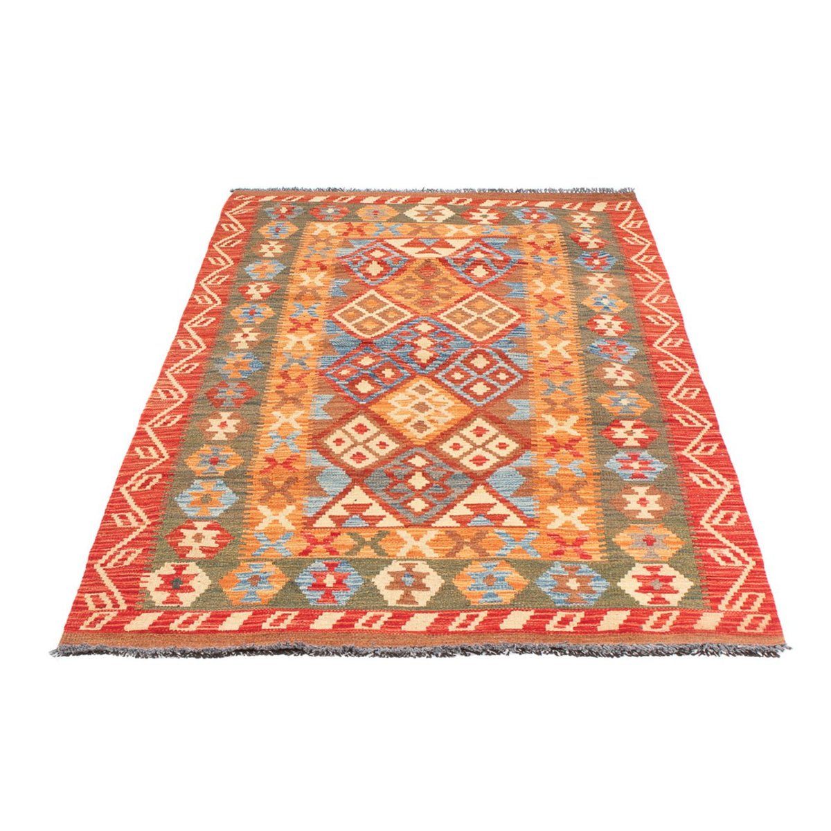Løber Kelim Carpet - Splash - 206 x 104 cm - flerfarvet
