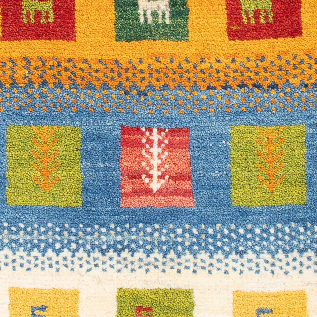 Gabbeh-tæppe - Persisk - 87 x 61 cm - flerfarvet