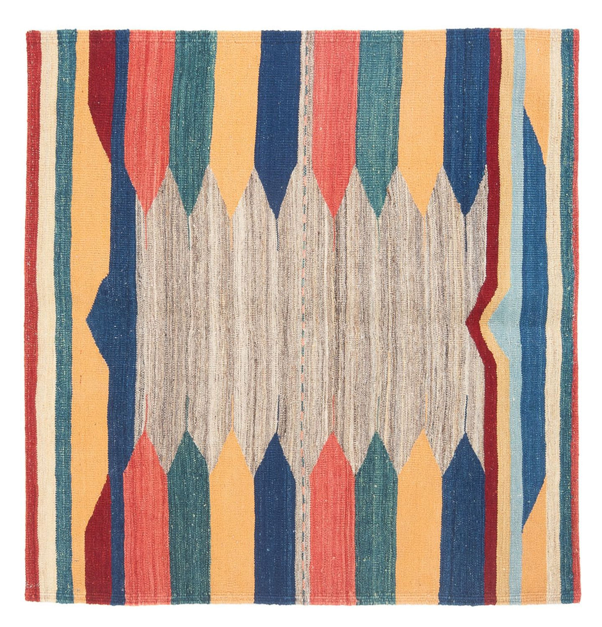 Kelim-tæppe - orientalsk firkantet - 128 x 125 cm - mintgrøn