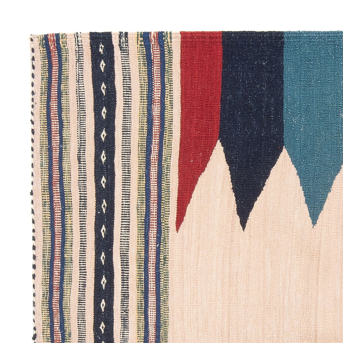 Kelim-tæppe - orientalsk - 136 x 125 cm - mintgrøn
