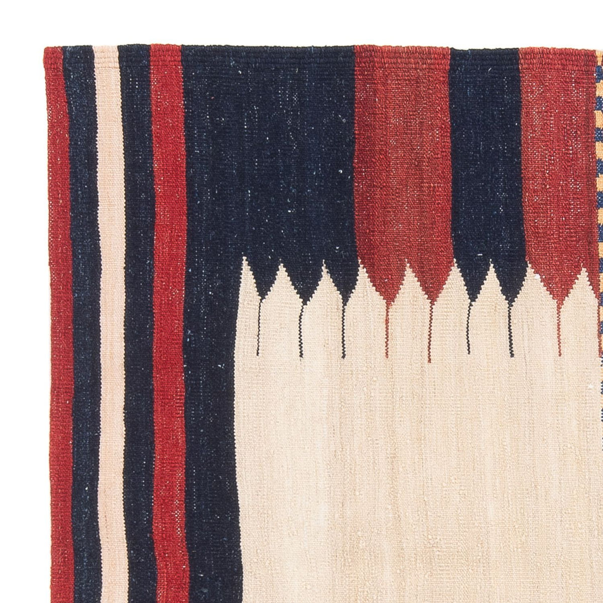 Kelim-tæppe - orientalsk firkantet - 129 x 119 cm - mintgrøn