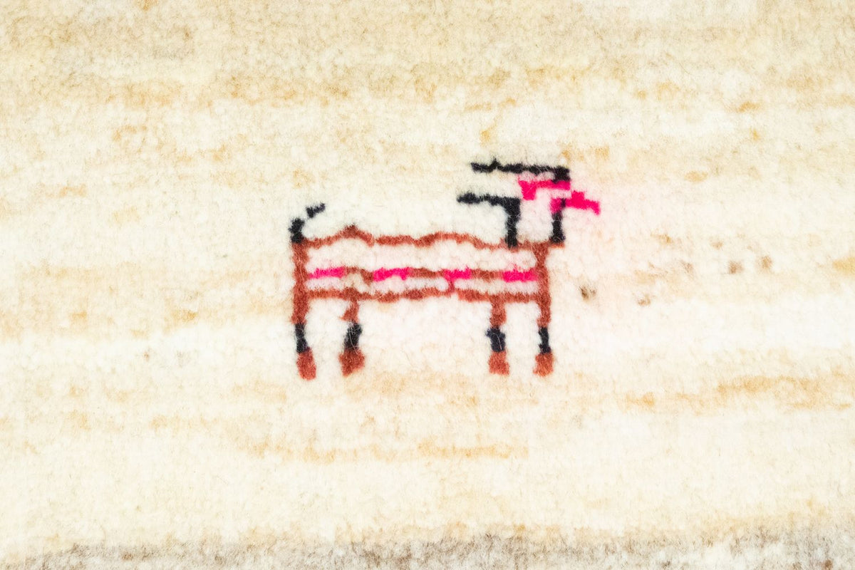 Gabbeh-tæppe - Persisk - 60 x 40 cm - beige