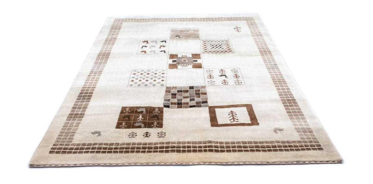 Gabbeh Tæppe - Loribaft Persisk - 219 x 157 cm - beige