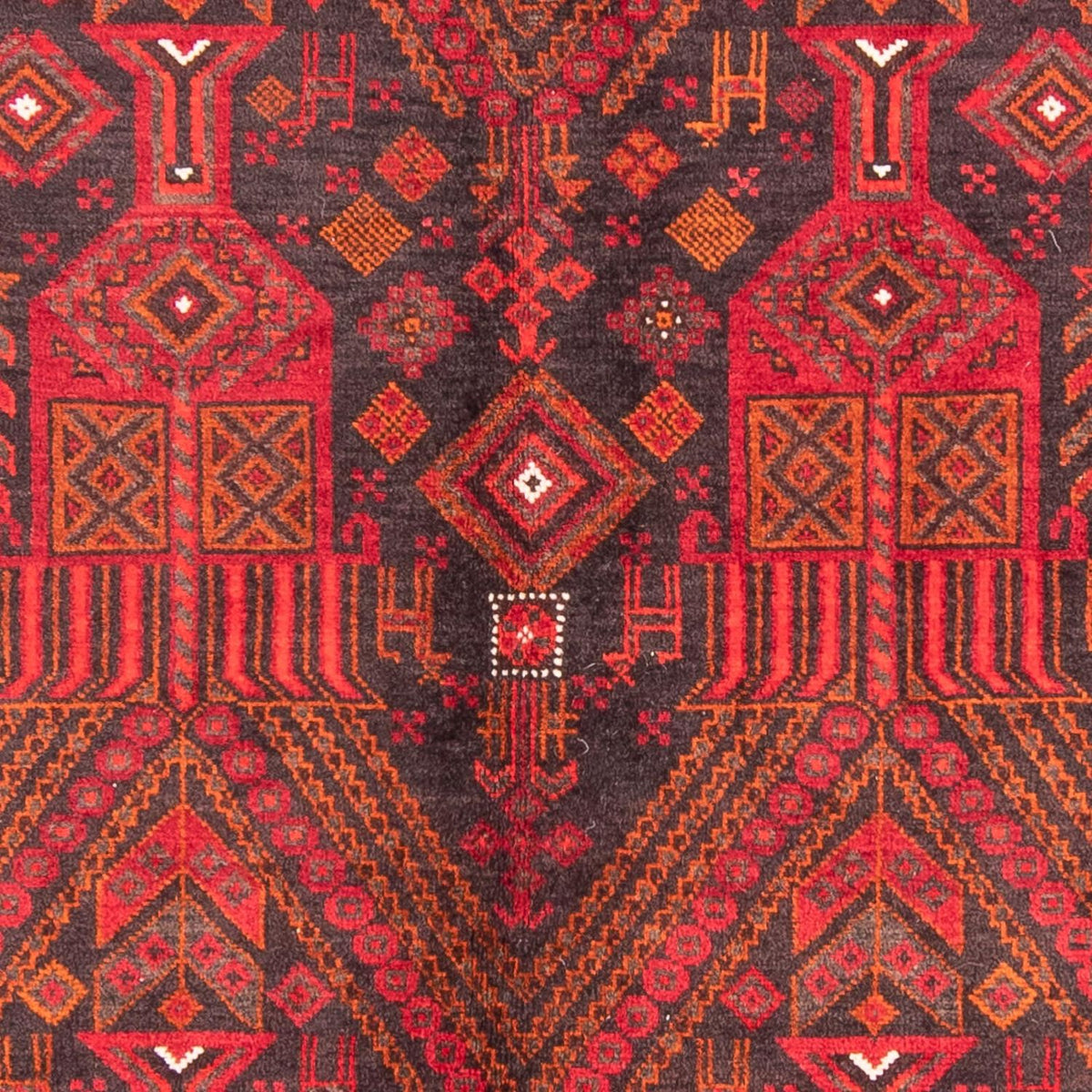 Løber Baluch-tæppe - 240 x 124 cm - mørkerød