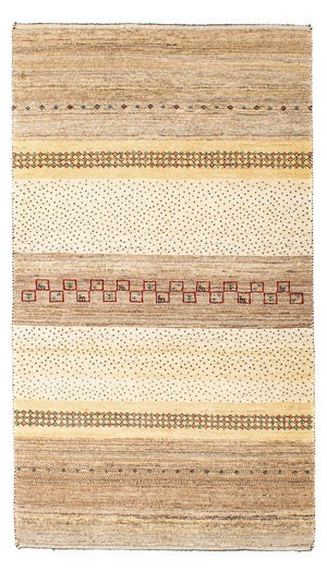 Gabbeh Tæppe - Loribaft Persisk - 138 x 79 cm - beige