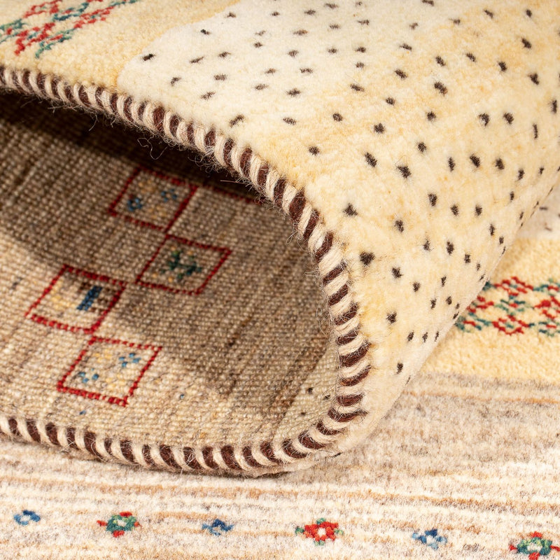 Gabbeh Tæppe - Loribaft Persisk - 138 x 79 cm - beige