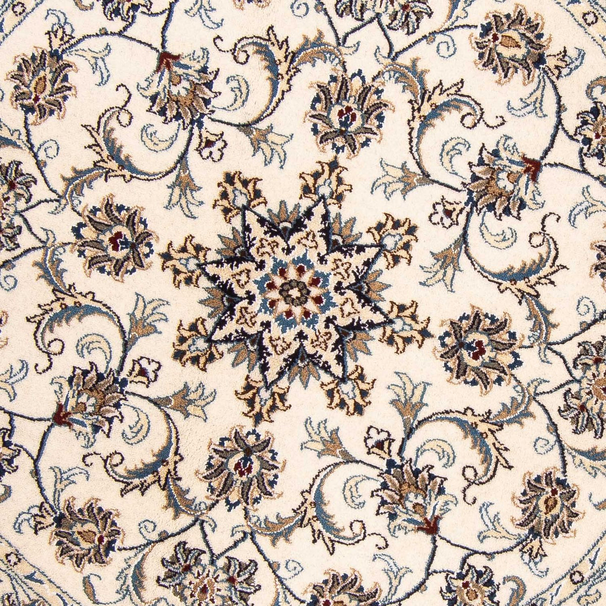 Persisk tæppe - Nain rundt  - 150 x 150 cm - beige