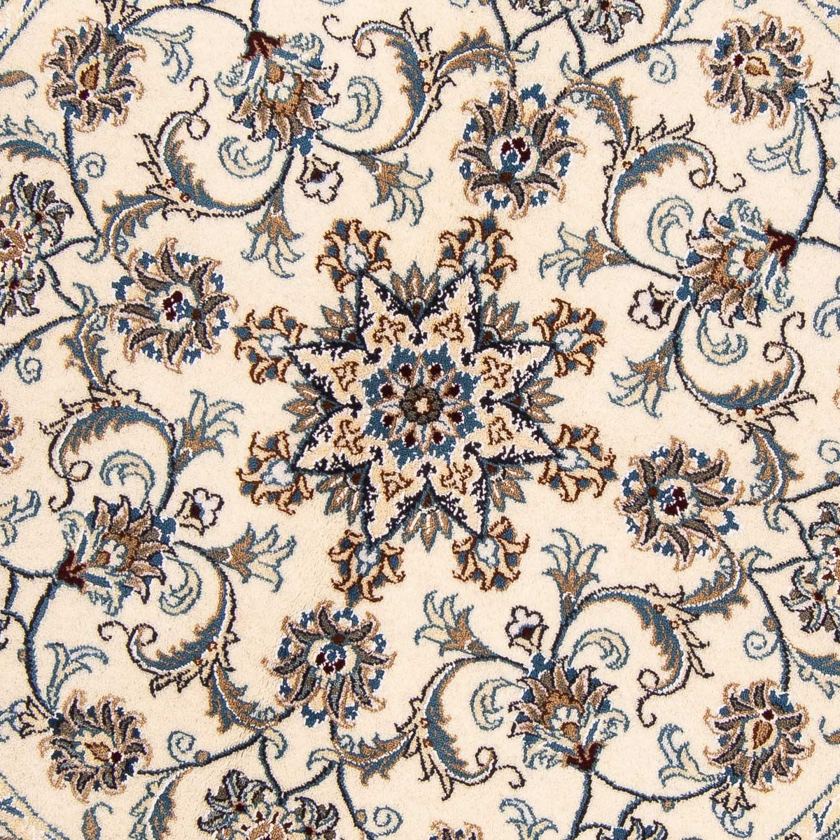 Persisk tæppe - Nain rundt  - 150 x 150 cm - beige