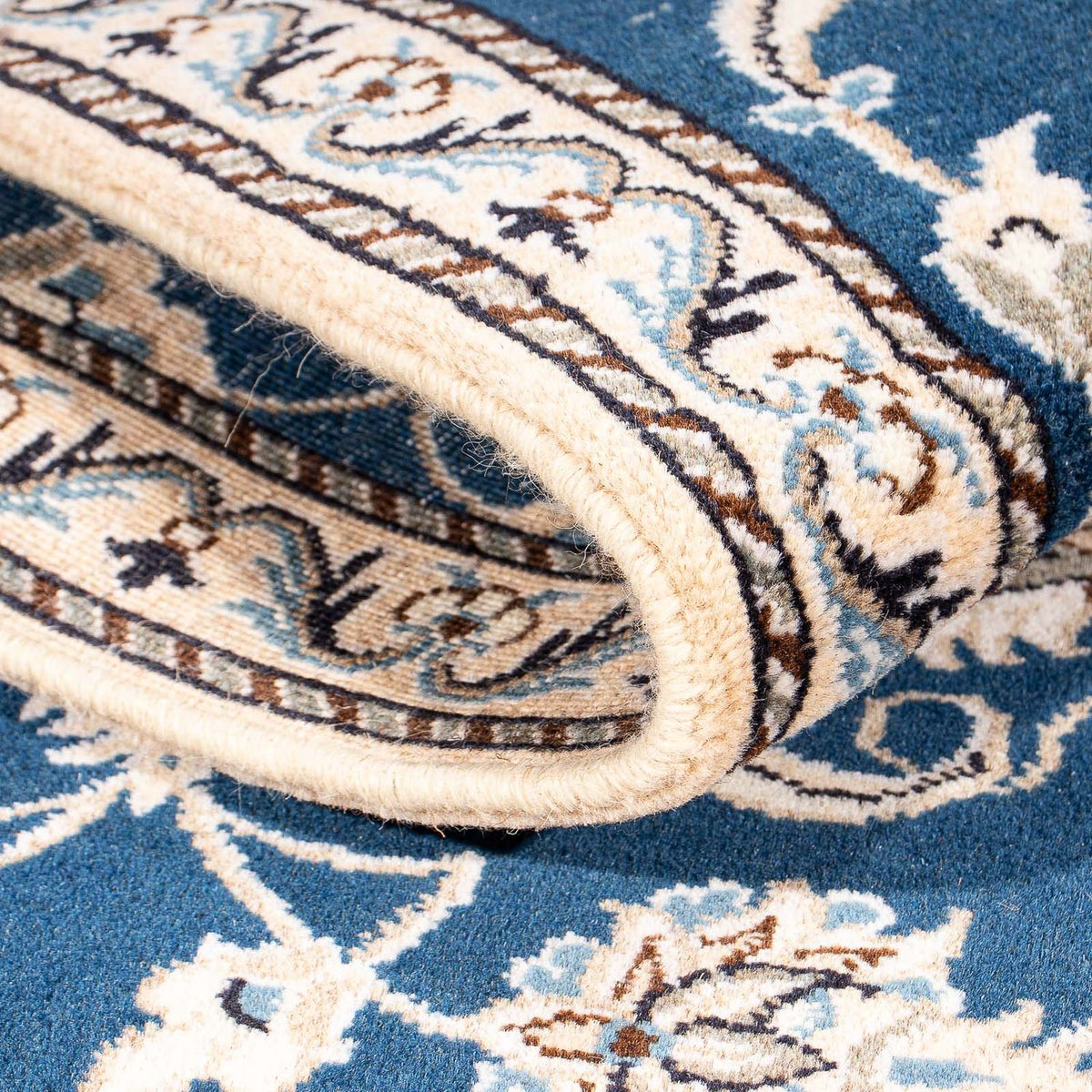 Persisk tæppe - Nain - 140 x 70 cm - mørkeblå