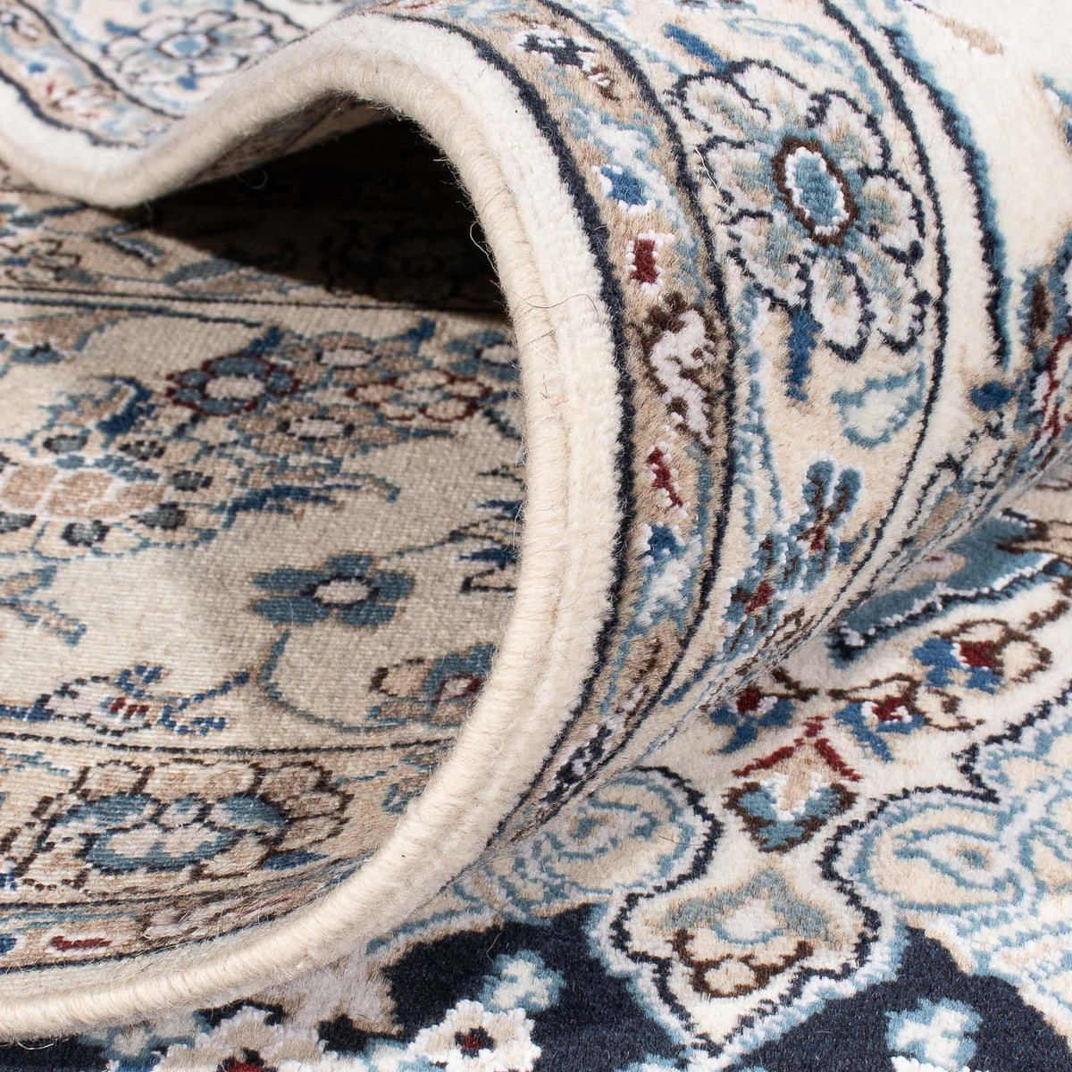 Persisk tæppe - Nain - 300 x 245 cm - mørkeblå