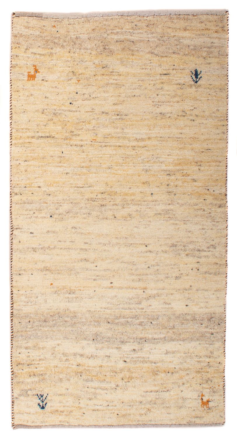Gabbeh Tæppe - Loribaft Persisk - 131 x 72 cm - beige