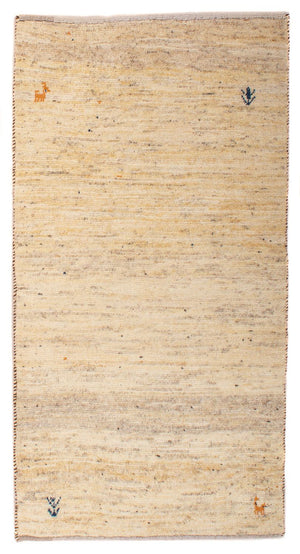 Gabbeh Tæppe - Loribaft Persisk - 131 x 72 cm - beige