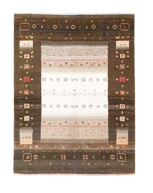 Gabbeh Tæppe - Loribaft Persisk - 194 x 148 cm - brun