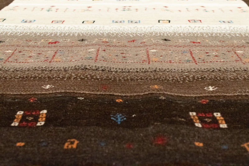 Gabbeh Tæppe - Loribaft Persisk - 194 x 148 cm - brun