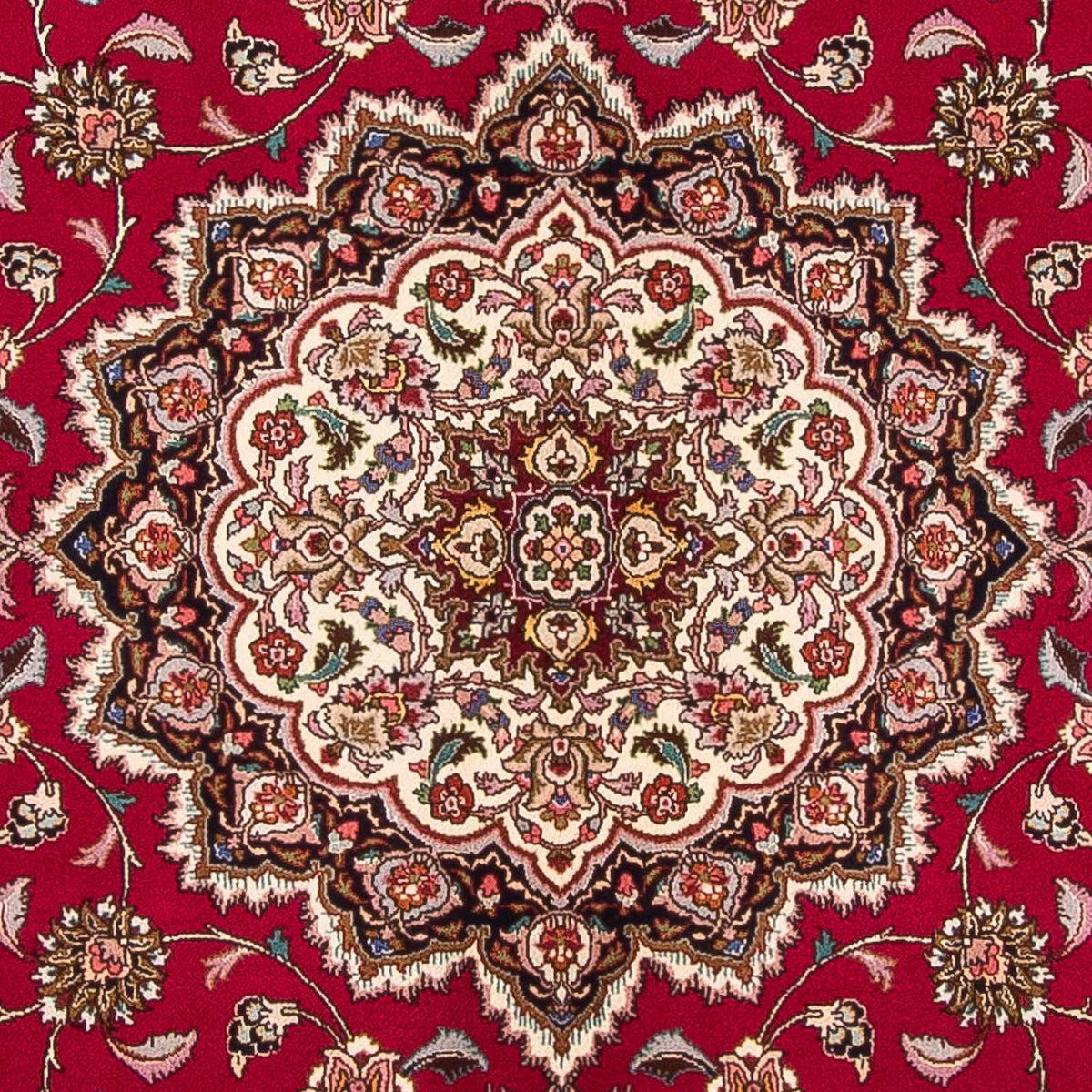 Persisk tæppe - Tabriz - Royal firkantet  - 246 x 245 cm - mørkerød
