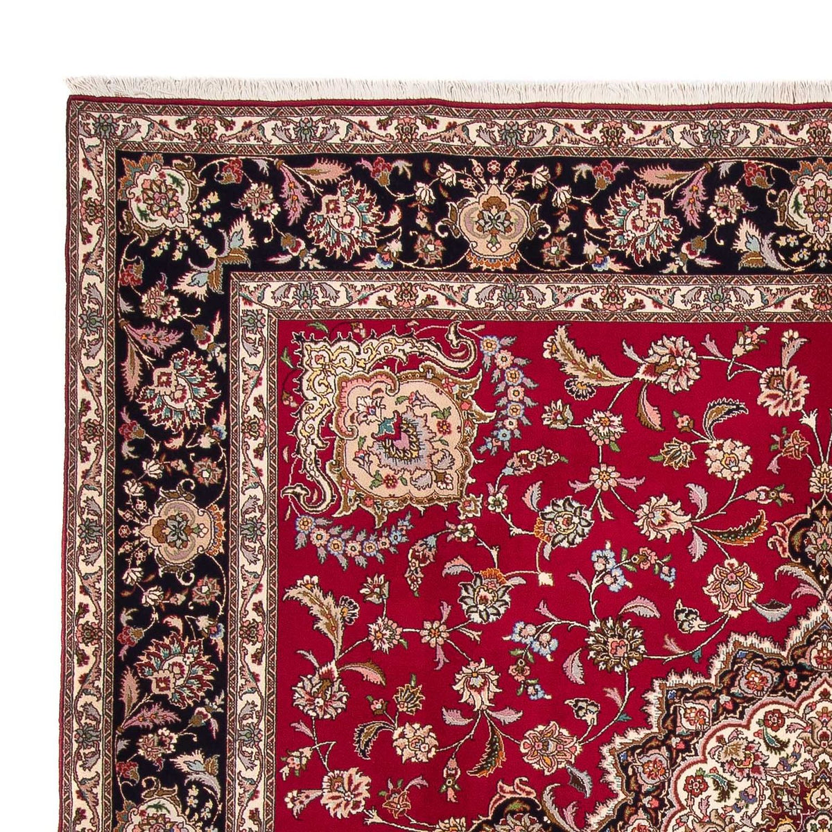 Persisk tæppe - Tabriz - Royal firkantet  - 246 x 245 cm - mørkerød