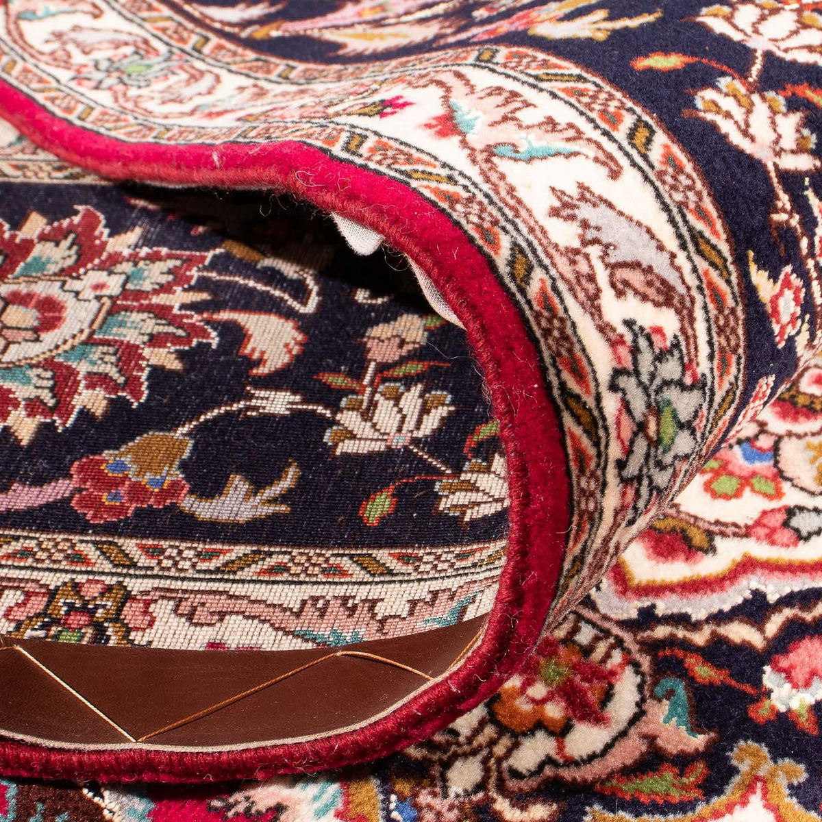 Persisk tæppe - Tabriz - Royal firkantet  - 246 x 245 cm - mørkerød