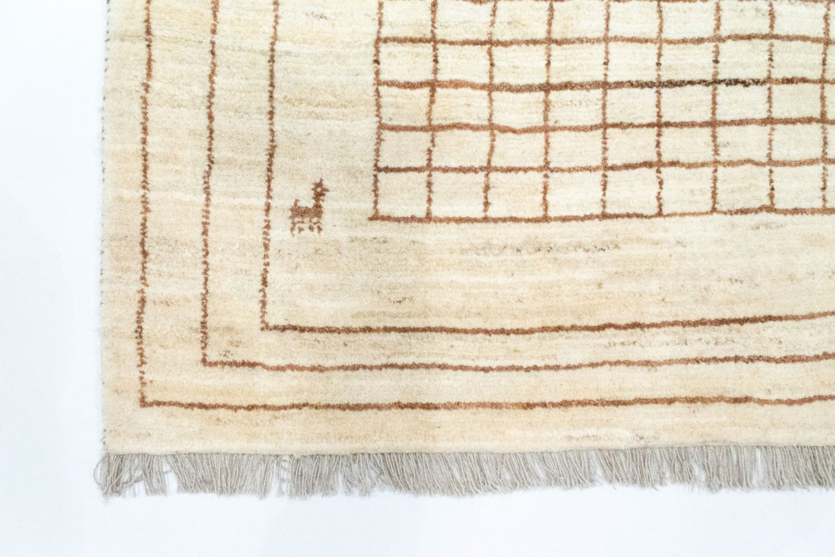 Gabbeh-tæppe - Persisk - 145 x 100 cm - beige