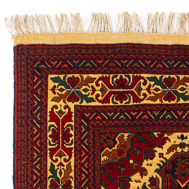 Afghansk tæppe - 145 x 93 cm - mørkerød