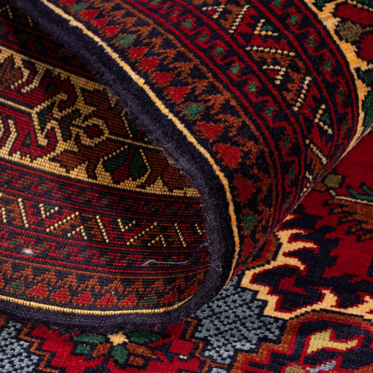 Afghansk tæppe - 145 x 93 cm - mørkerød