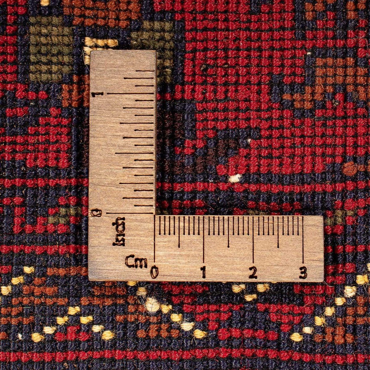 Afghansk tæppe - 145 x 93 cm - mørkerød